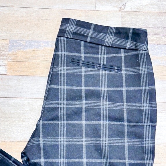 DALIA Grey plaid 4 way stretch pants - Picture 4 of 9
